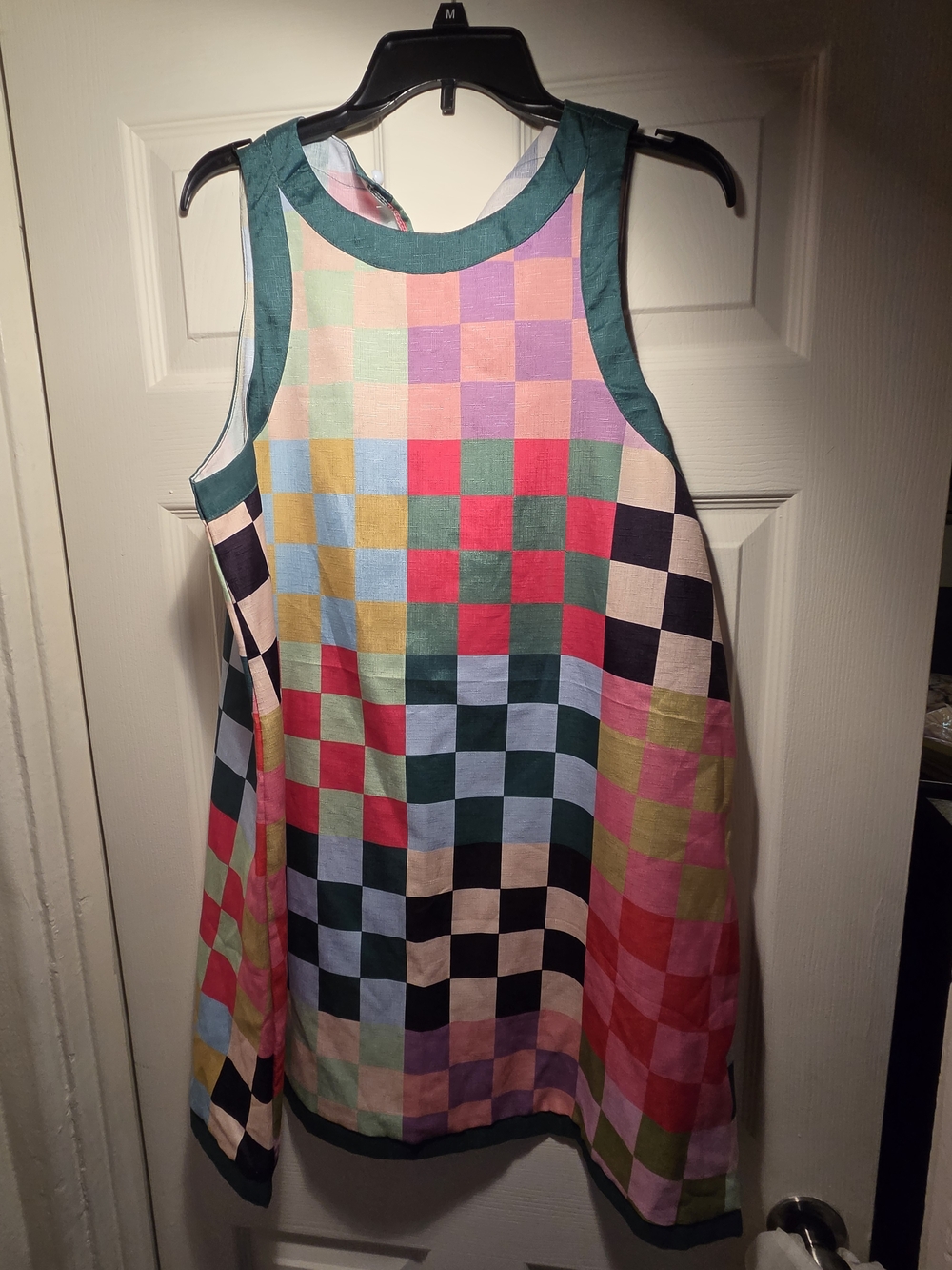 Multicolor Checkered Sleeveless Women's Dress